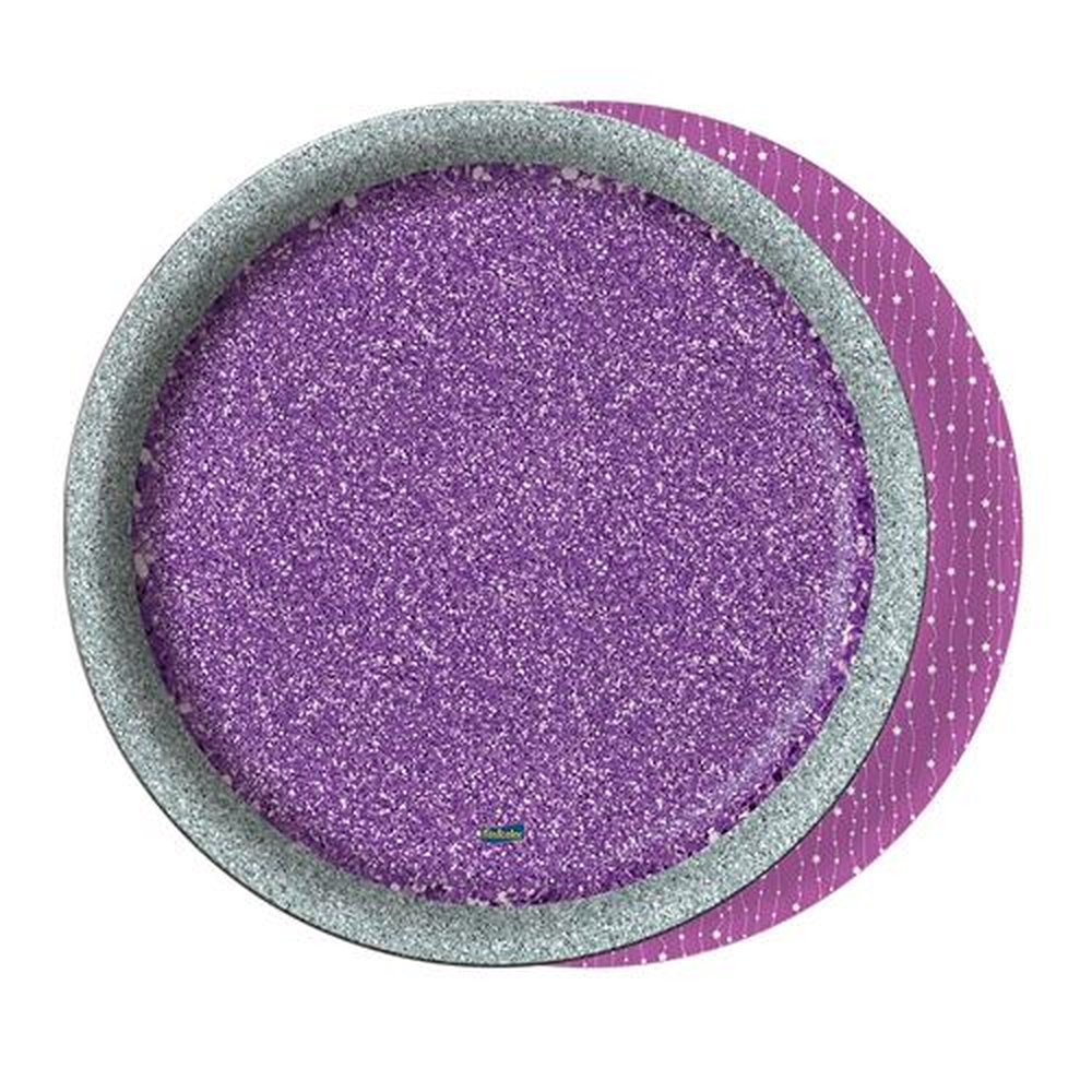 Prato Rd Glitter Roxo Com Prata