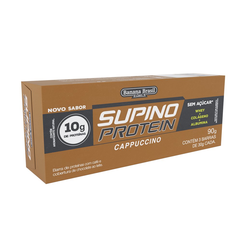 Barra de Proteinas - Supino Protein - Sabor Cappuccino 30g - Pack com 3 unidades - Cx c/ 30 Pack