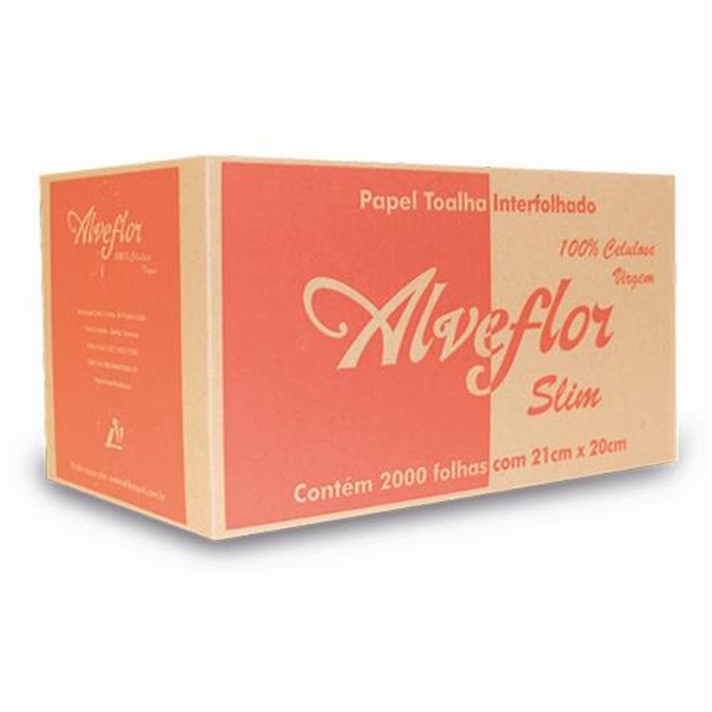 Tolha de Papel 2D Branco Virgem 2000 Folhas Alvflor 21X20