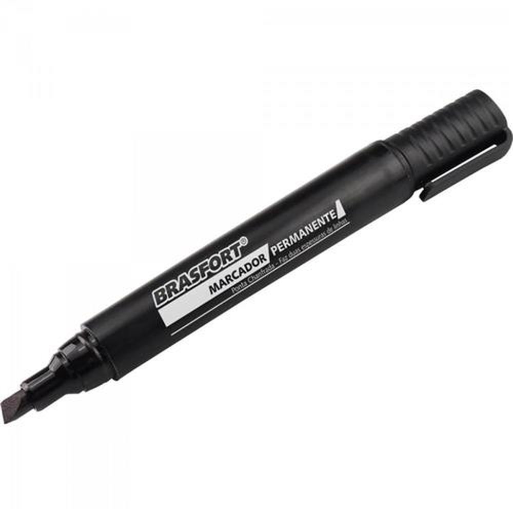 Caneta Marcador Permanente PONTA GROSSA Preto BRASFORT