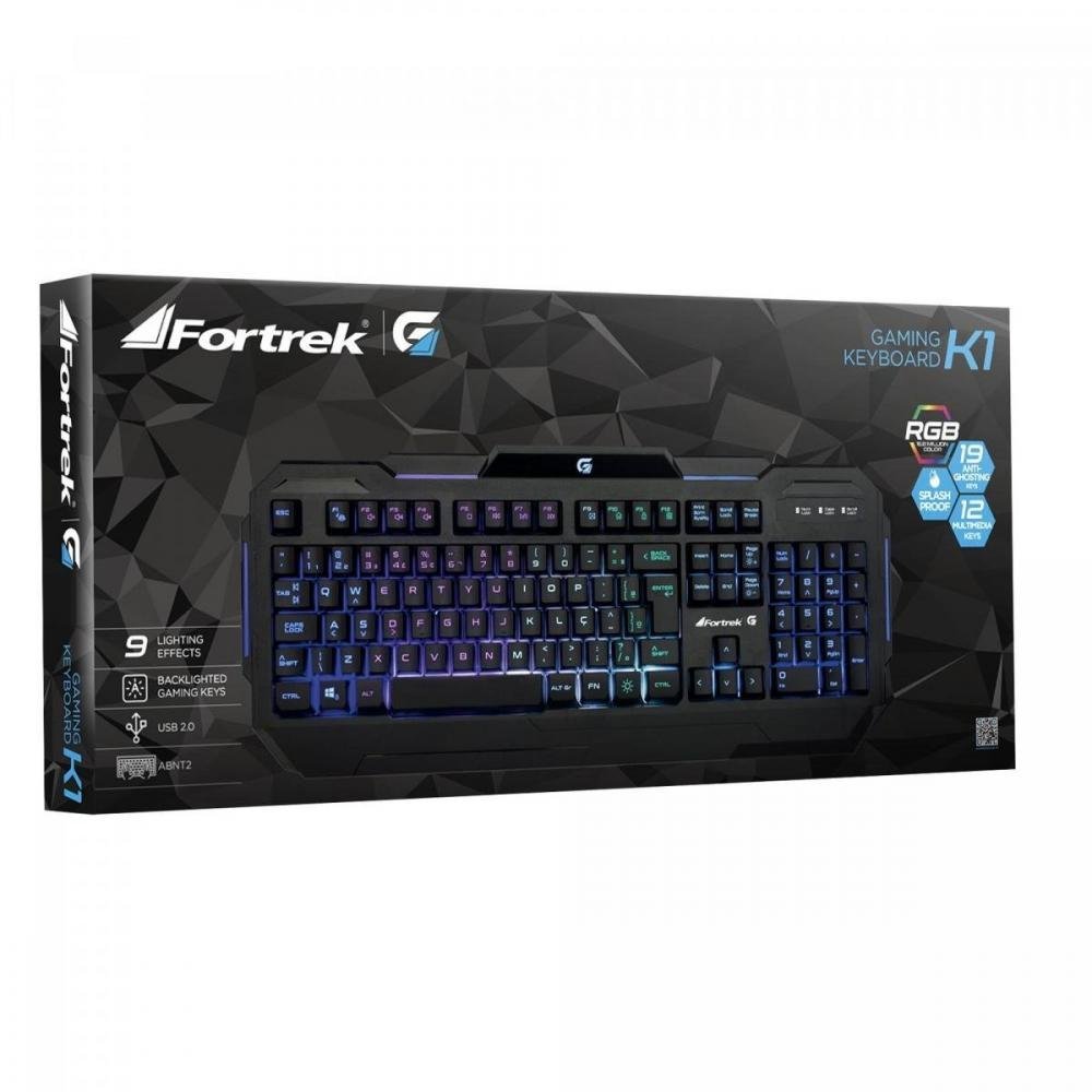 Teclado Gamer Pro K1 RGB Preto Fortrek