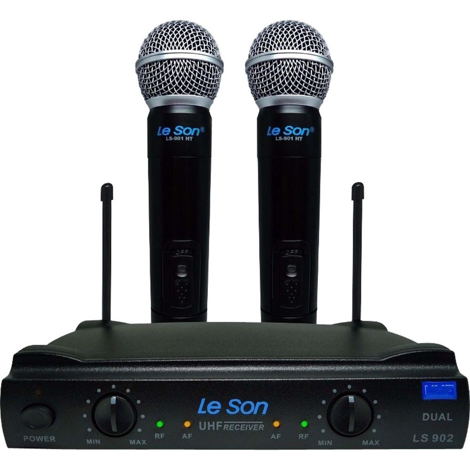 Microfone Duplo sem Fio LS902-UHF-HT/HT Preto Leson