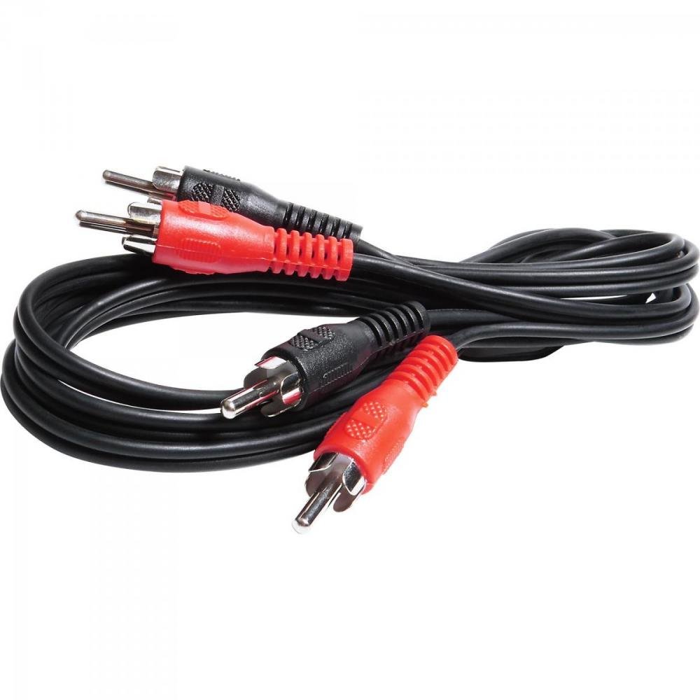 Cabo 2 RCA Macho x 2 RCA Macho 1,8m CBRC0003 Preto STORM Un.Venda: MVA/10