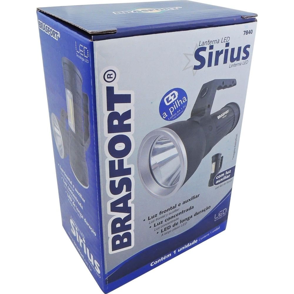 Luminária LED SIRIUS Preta BRASFORT Un.Venda: PC/1