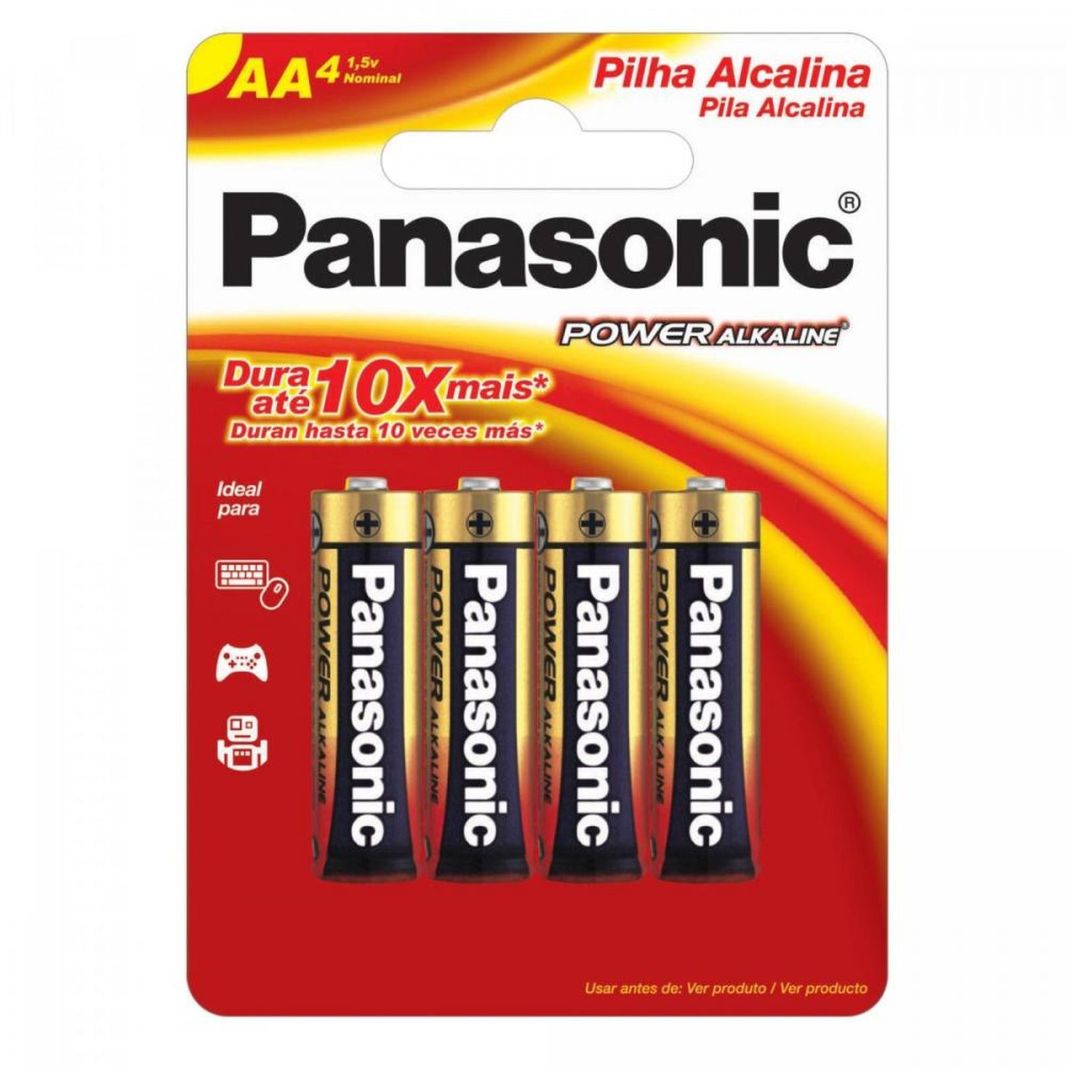 Pilha Alcalina AA LR6XAB/4B192 (Caixa c/ 192 pilhas)(Cartela c/ 4 pilhas) PANASONIC <br/> Un.Venda: CXM/192
