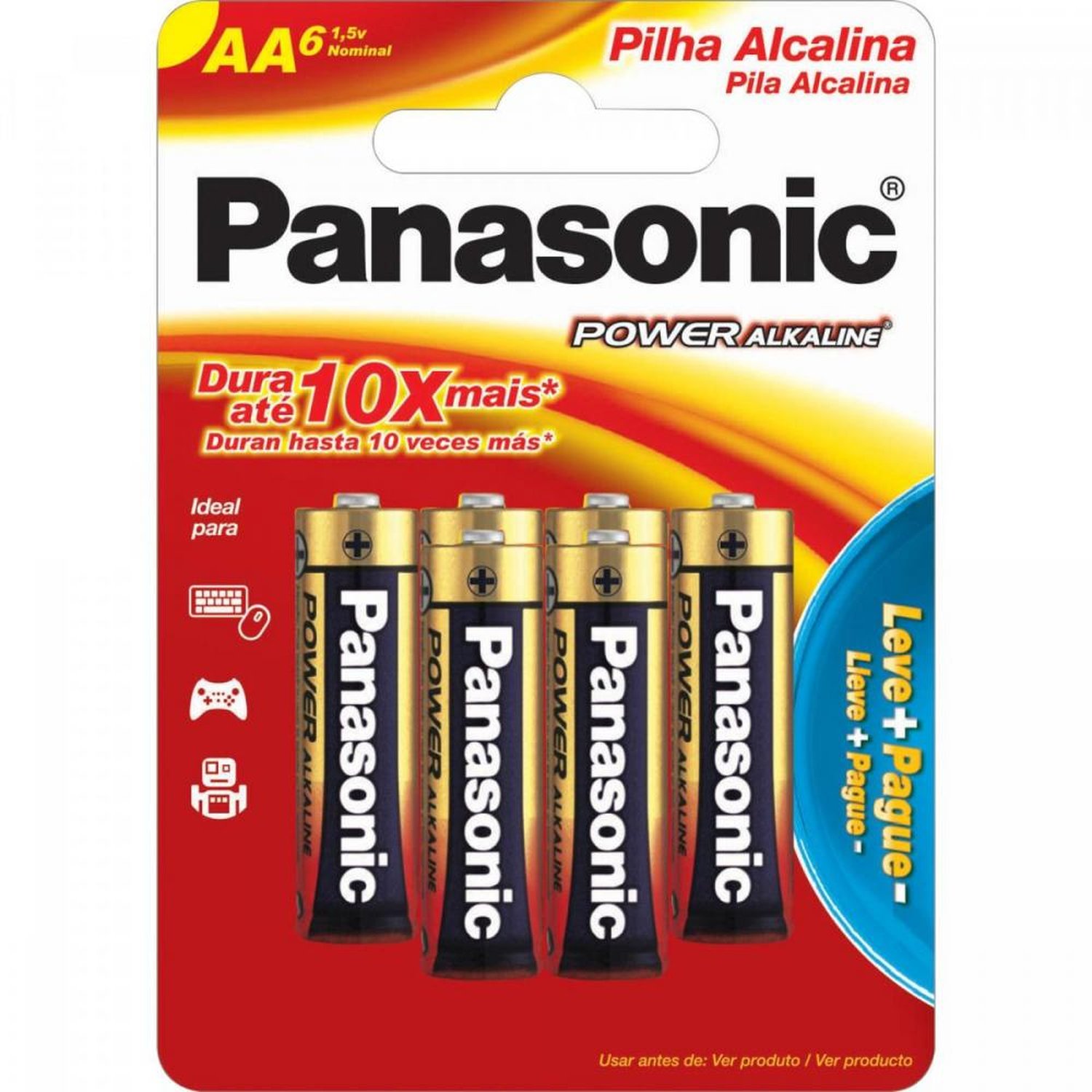 Pilha Alcalina AA LR6XAB/L6P5192 (Caixa c/ 192 pilhas)(Cartela c/ 6 pilhas) PANASONIC Un.Venda: CXM