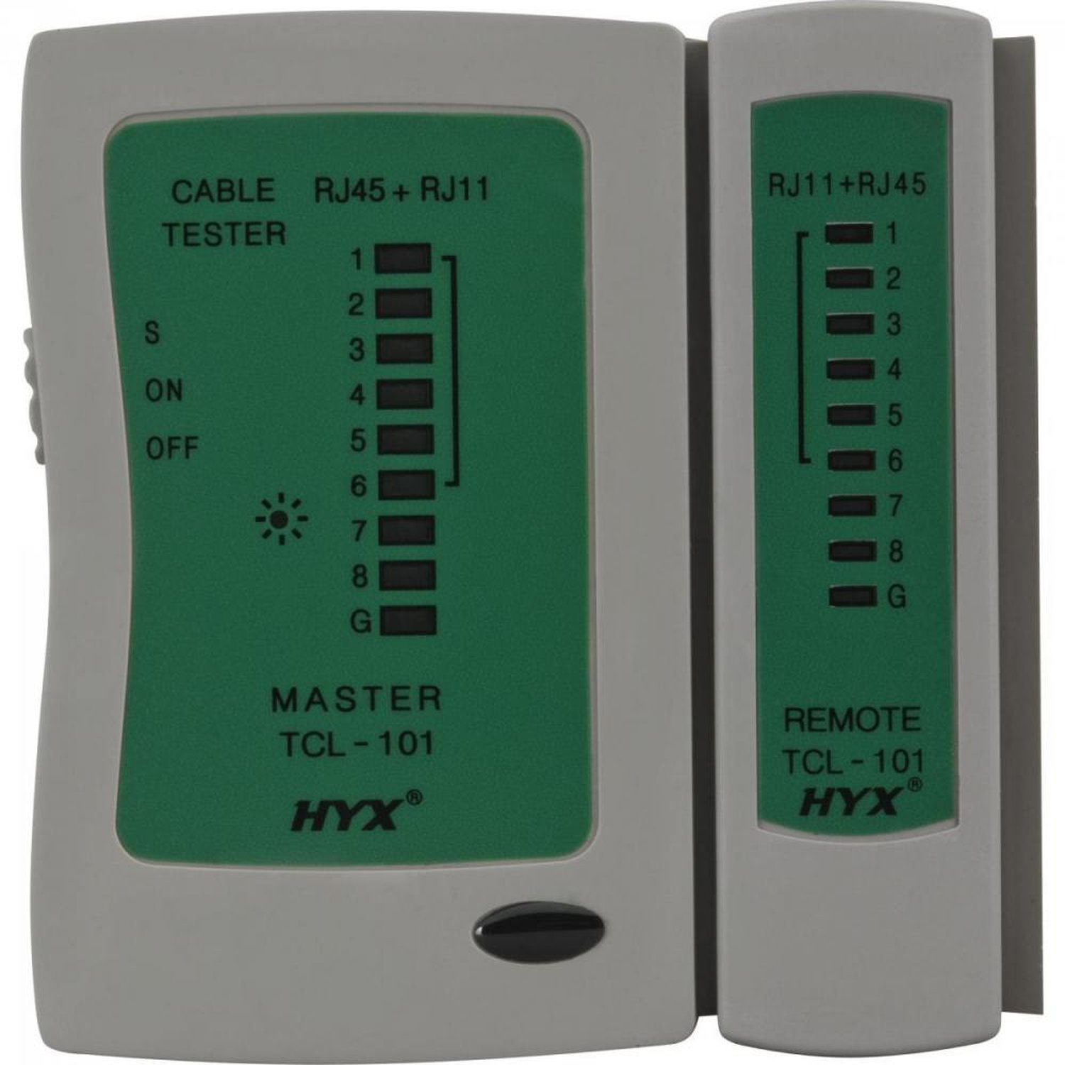 Testador de Cabos Lan RJ-11 e RJ-45 TCL-101 HYX Un.Venda: PC/1