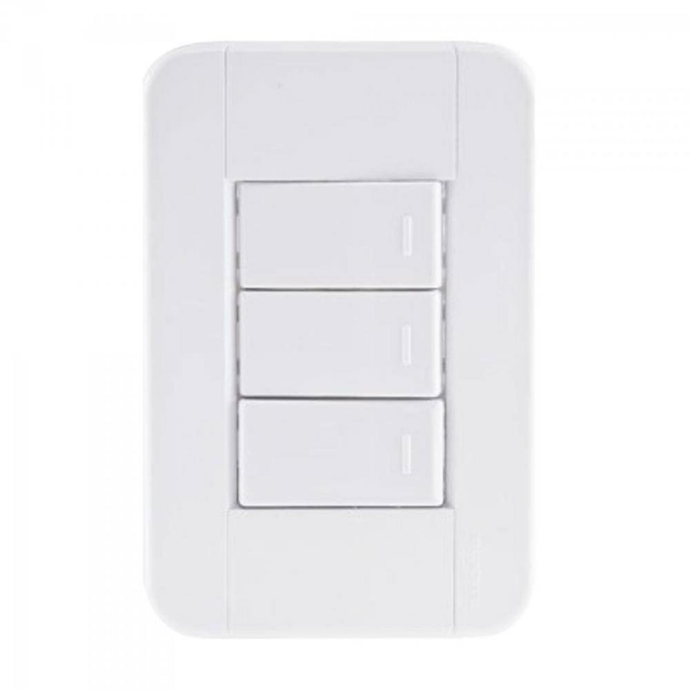 Interruptor Triplo 4x2 c/ 3 Teclas 10A 250V Tablet Branco TRAMONTINA Un.Venda: PC/1