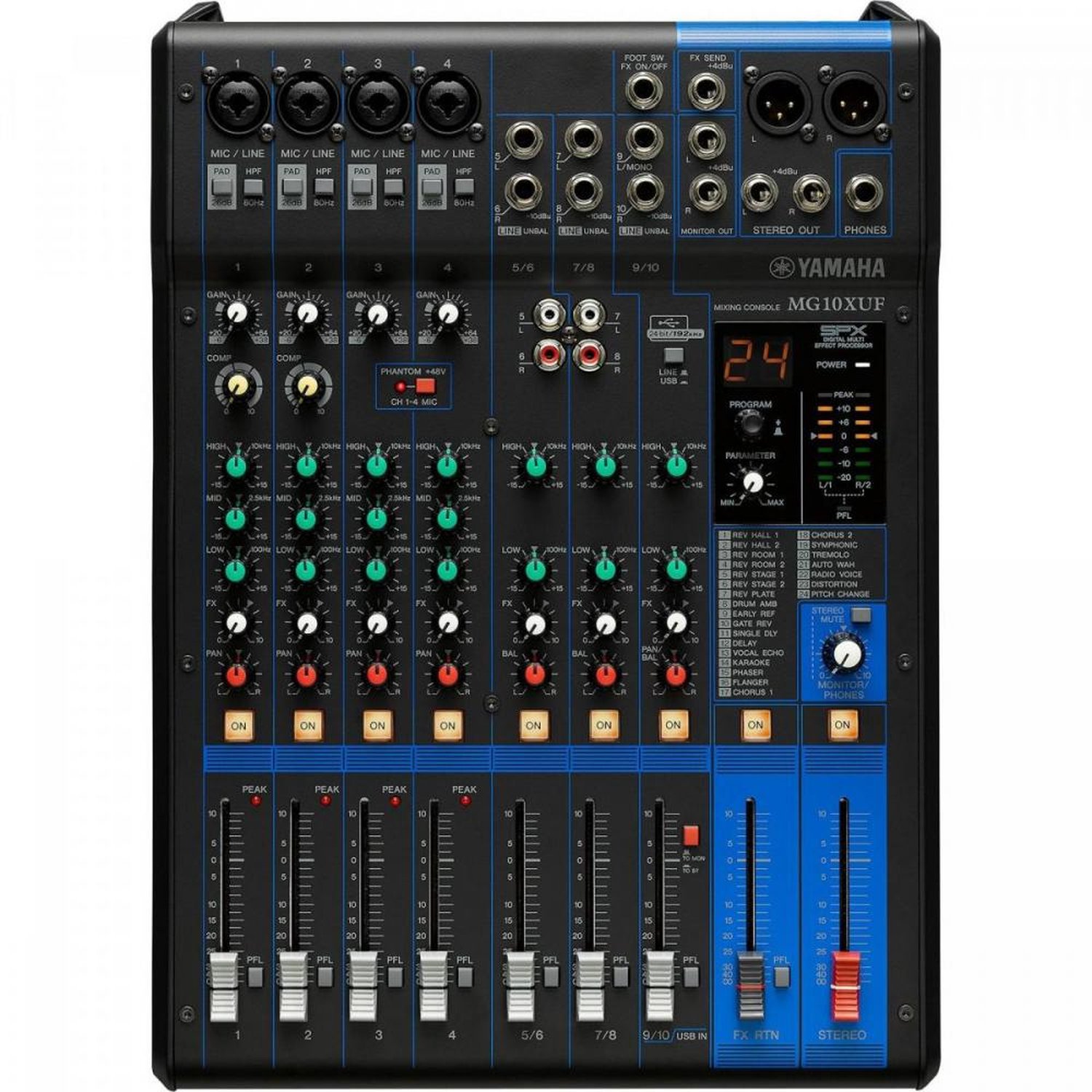 Mesa de Som MG10XUF Preta YAMAHA Un.Venda: PC/1