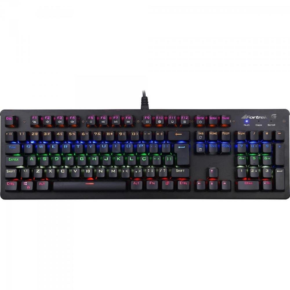 Teclado Gamer Mecânico K5 RGB Preto FORTREK Un.Venda: PC/1