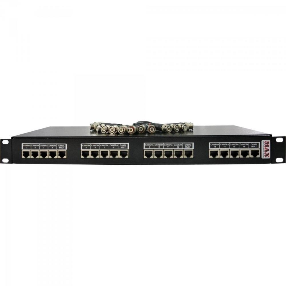 Rack Organizador para CFTV Multi 19" 16 Canais RJ45 Preto MAX ELETRON Un.Venda: PC/1