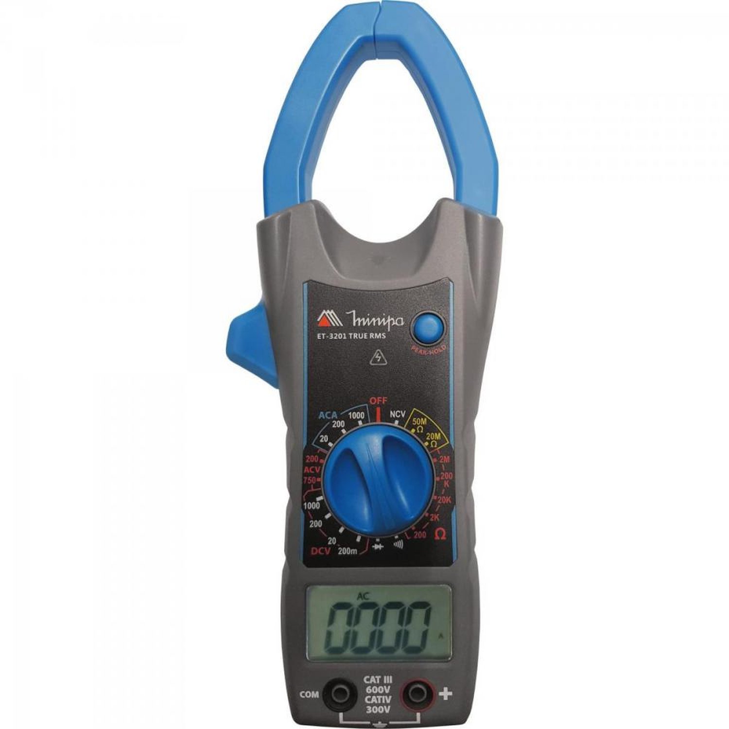 Alicate Amperímetro Digital ET3201 Azul/Cinza MINIPA Un.Venda: PC/1