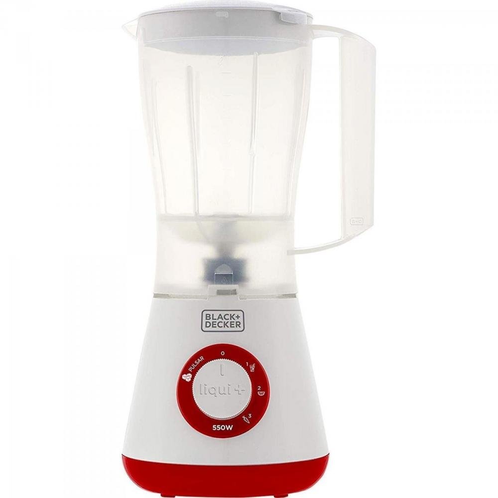 Liquidificador 3 Velocidades + Pulsar, Jarra Leitosa L3BR 550W 127V Branco/Vermelho BLACK & DECKER Un.Venda: PC/1