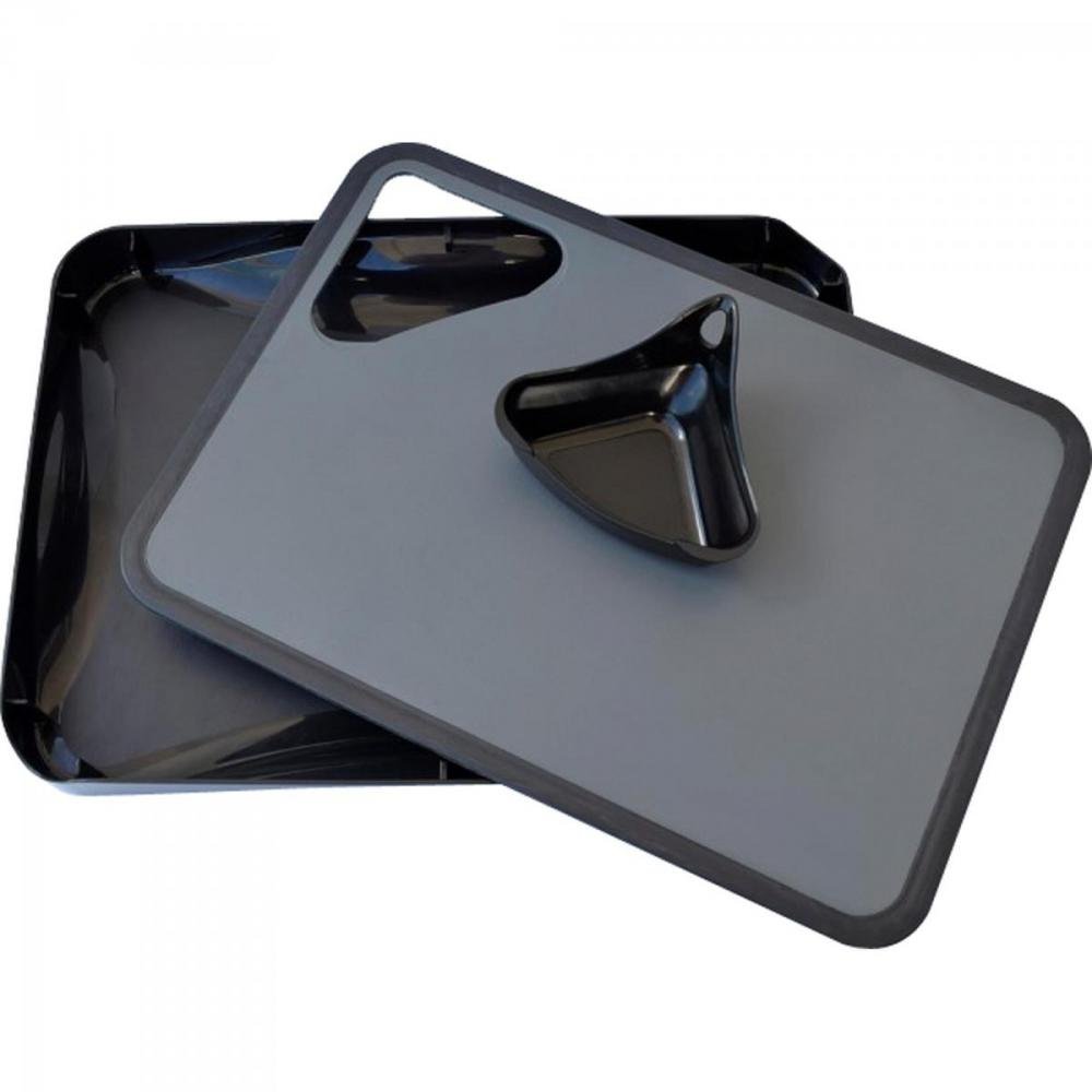 Placa de Corte com Pote Removível GOURMET Preto YUZE Un.Venda: PC/1