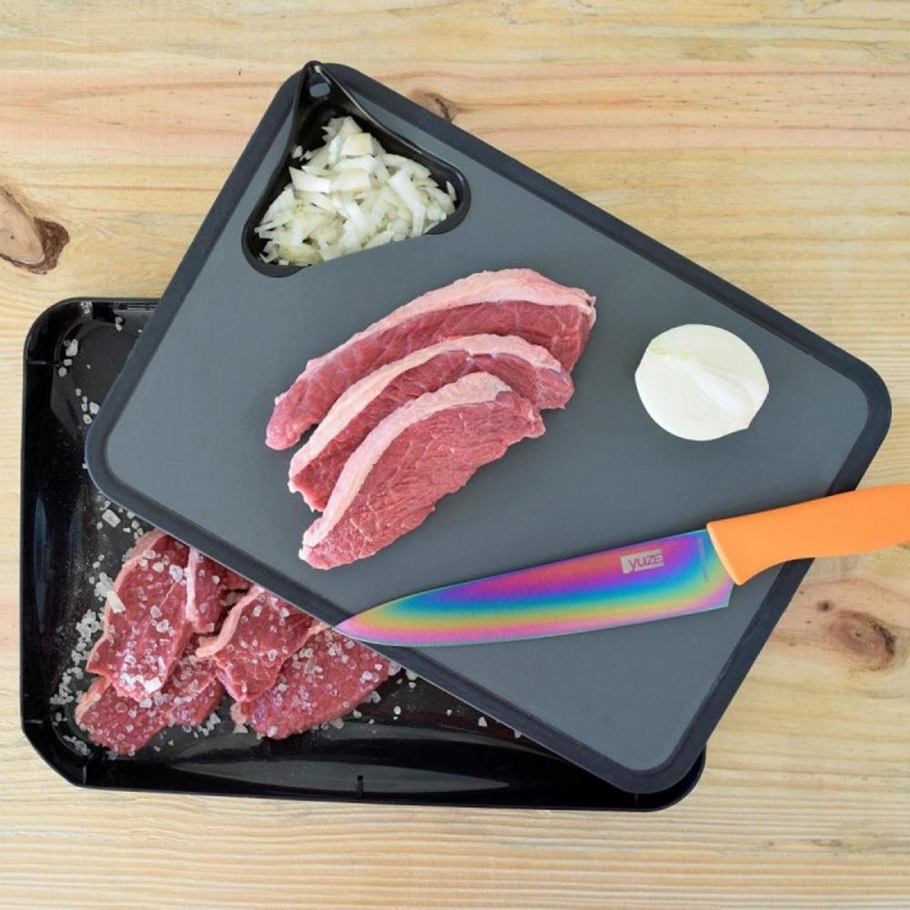 Placa de Corte com Pote Removível GOURMET Preto YUZE Un.Venda: PC/1