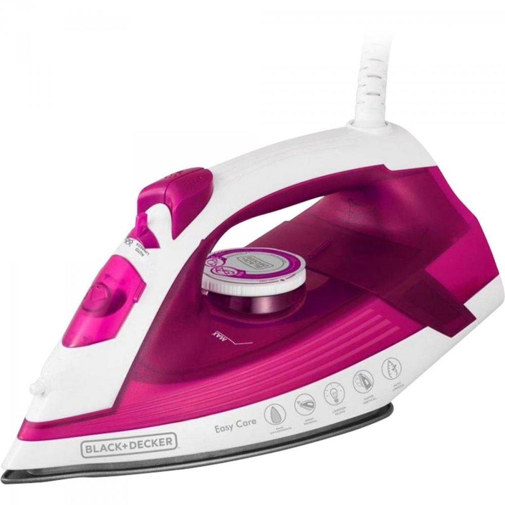 Ferro a Vapor e Seco 1200W 127V Rosa BLACK DECKER Un.Venda: PC/1