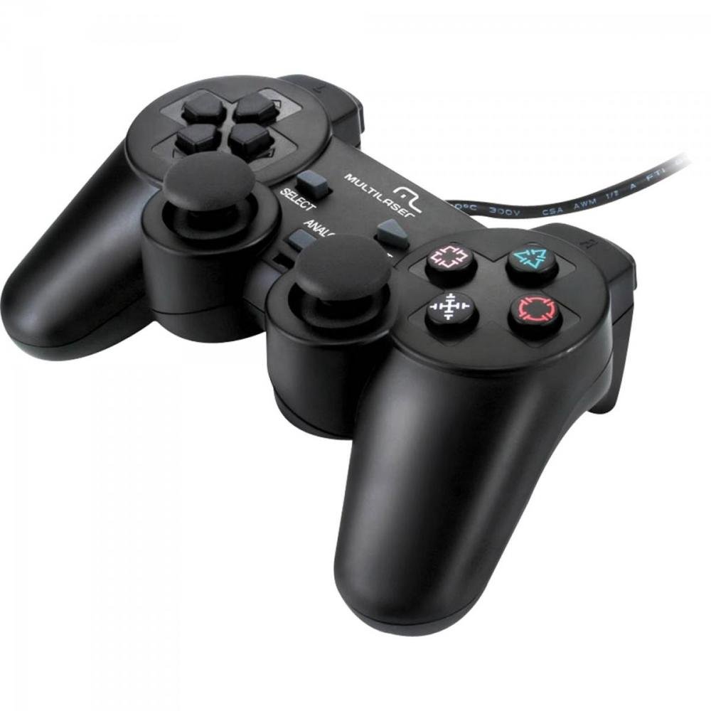 Controle 3 em 1 c/ Fio PS2/PS3/Pc JS071 Preto MULTILASER Un.Venda: PC/1