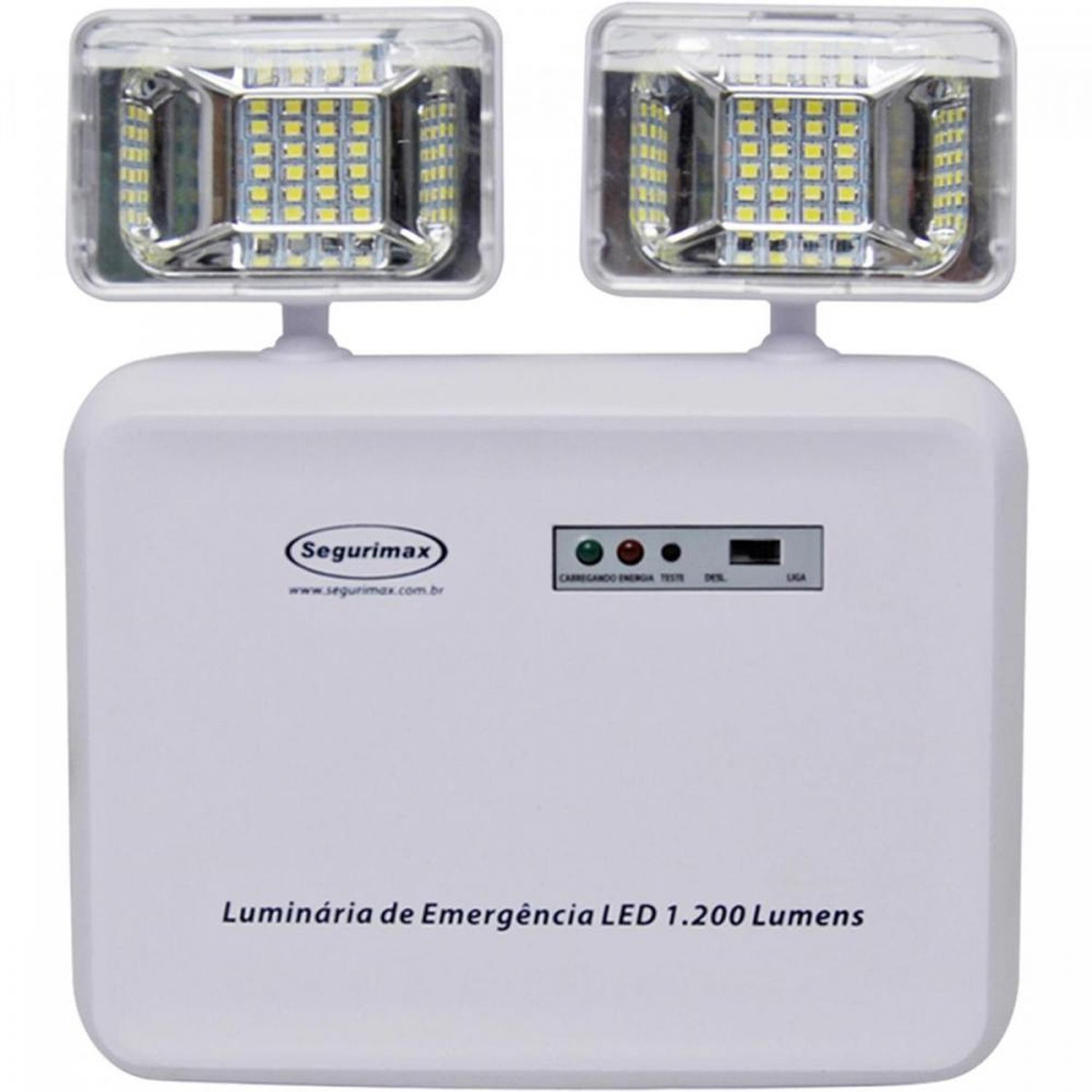 Iluminação de Emergência Bivolt LED 1200 Branca SEGURIMAX Un.Venda: PC/1