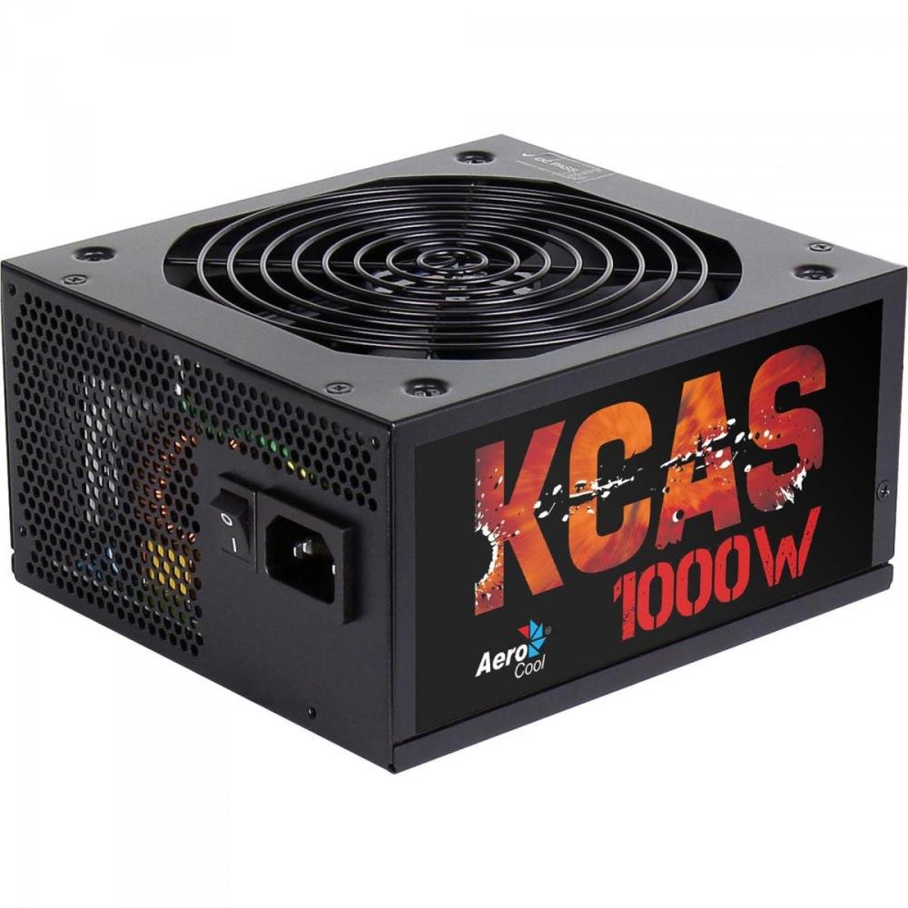 Fonte ATX KCAS 1000W Semi Modular Full Range 80 Plus Bronze PFC Ativo AEROCOOL Un.Venda: PC/1