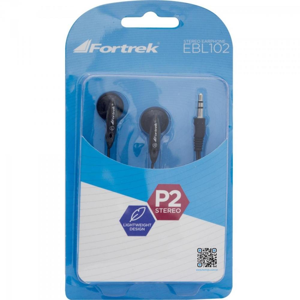 Fone de Ouvido EBL-102 Preto Fortrek
