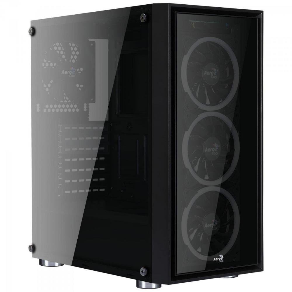 Gabinete Gamer Mid Tower Quartz Revo RGB Preto AEROCOOL Un.Venda: PC/1