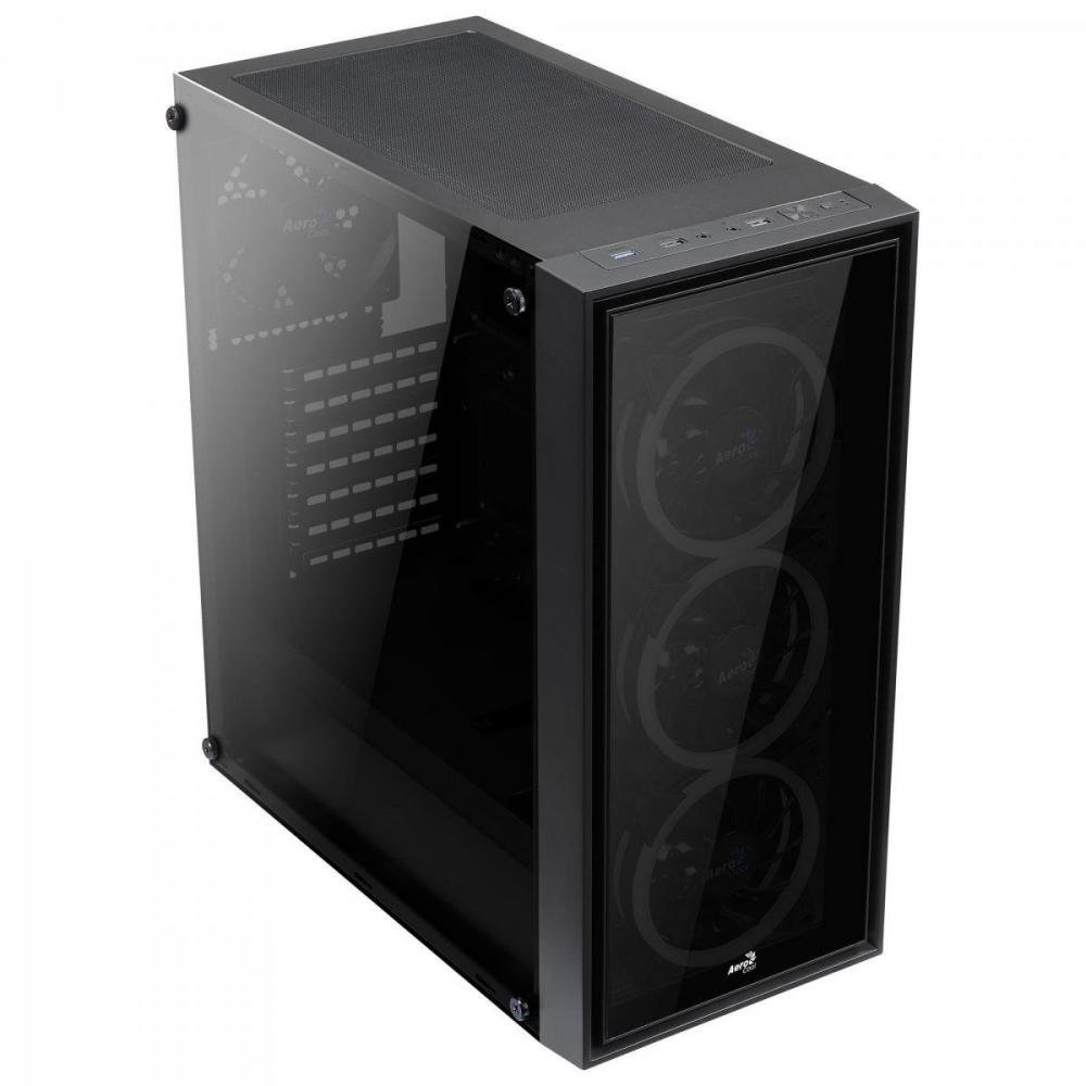 Gabinete Gamer Mid Tower Quartz Revo RGB Preto AEROCOOL Un.Venda: PC/1