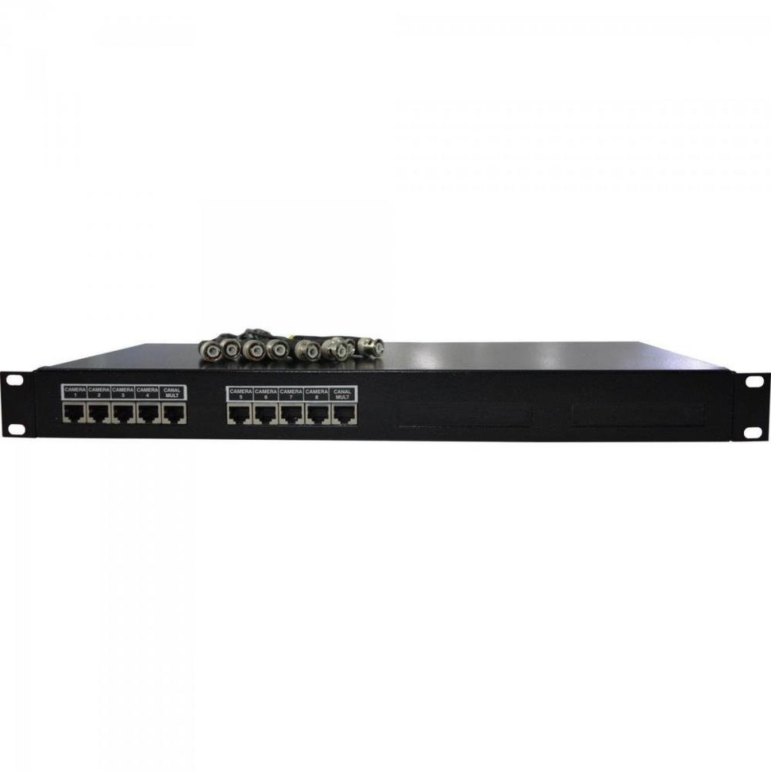 Rack Organizador Kit Completo para CFTV 19" 8 Canais + Fonte 15A RJ45 MAX ELETRON Un.Venda: PC/1