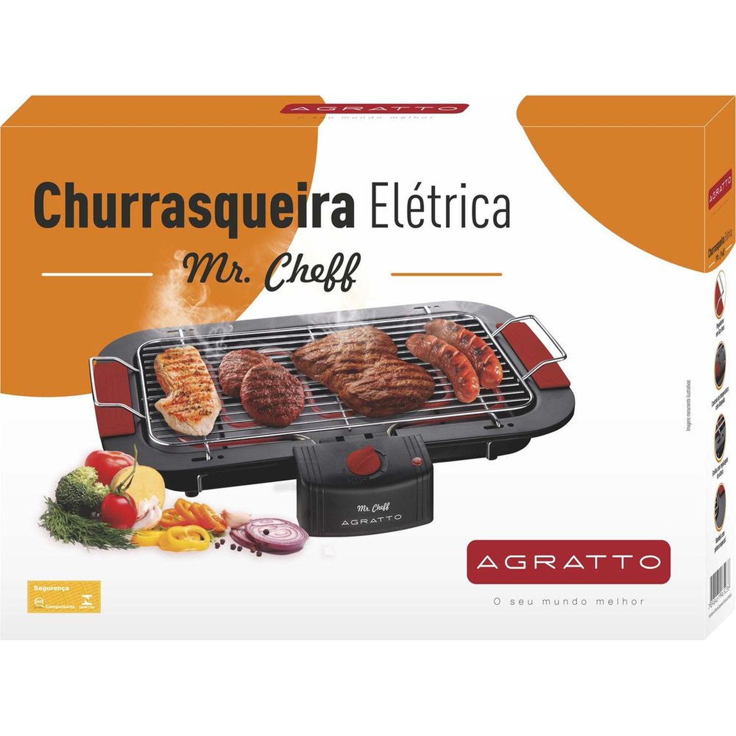 Churrasqueira Elétrica 220V CH02 Preta AGRATTO Un.Venda: PC/1
