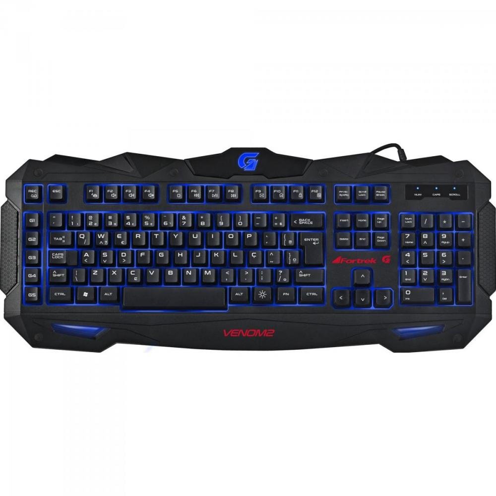 Teclado Gamer Multimídia SPIDER VENOM 2 GK-705 Preto/Vermelho FORTREK Un.Venda: PC/1