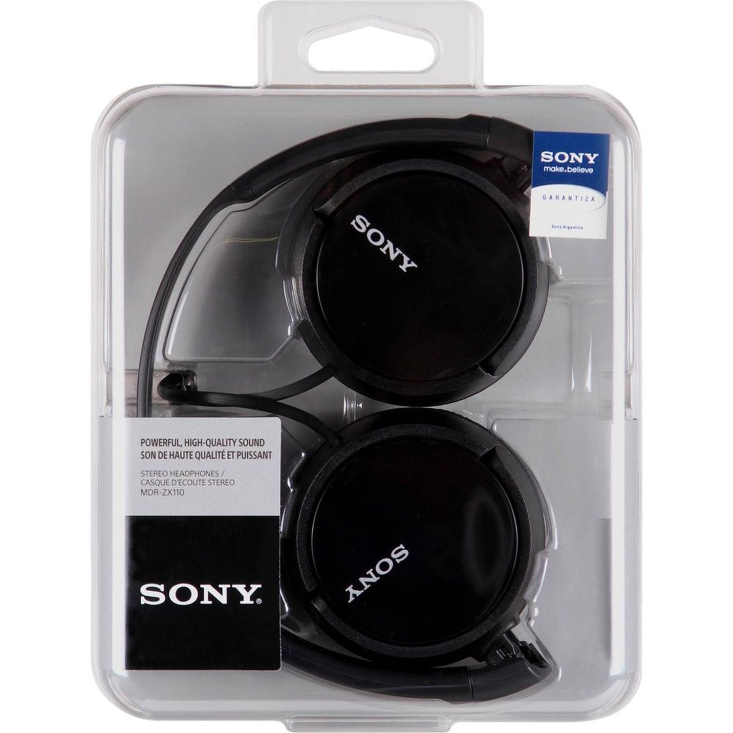 Fone de Ouvido Dobrável MDR-ZX110 Preto SONY Un.Venda: PC/1