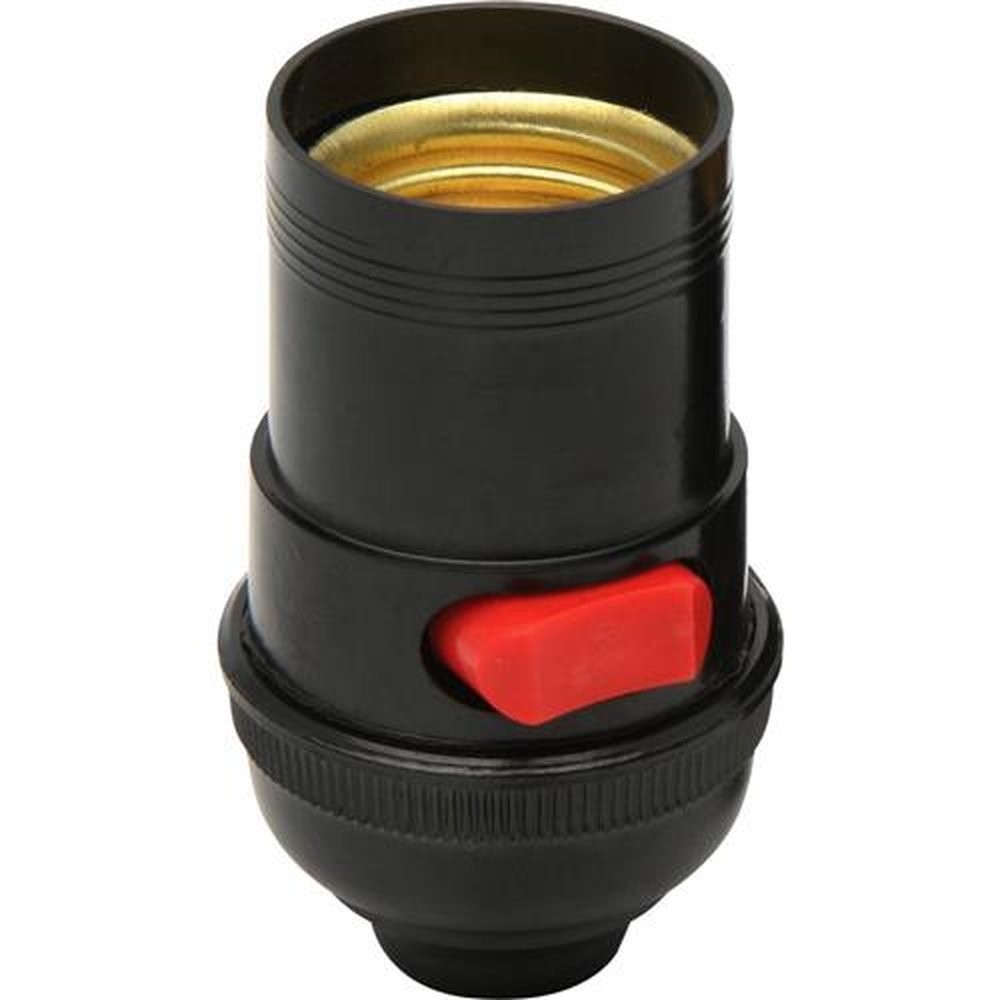 Soquete de Baquelite E-27 COM CHAVE Preto BRASFORT Un.Venda: PC/1