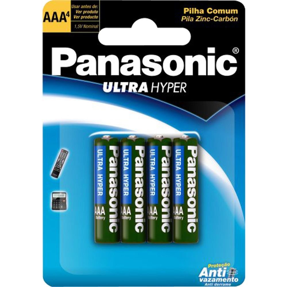 Pilha Zinco AAA R03UAL/4B400 (Cartela c/ 4 pilhas) PANASONIC Un.Venda: CAR/4