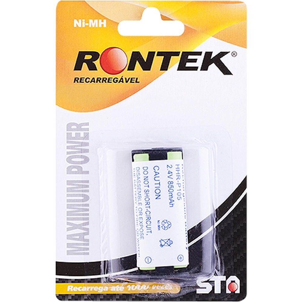 Bateria Recarregável Para Telefone sem Fio 800mAh 2,4V RONTEK Un.Venda: PC/1