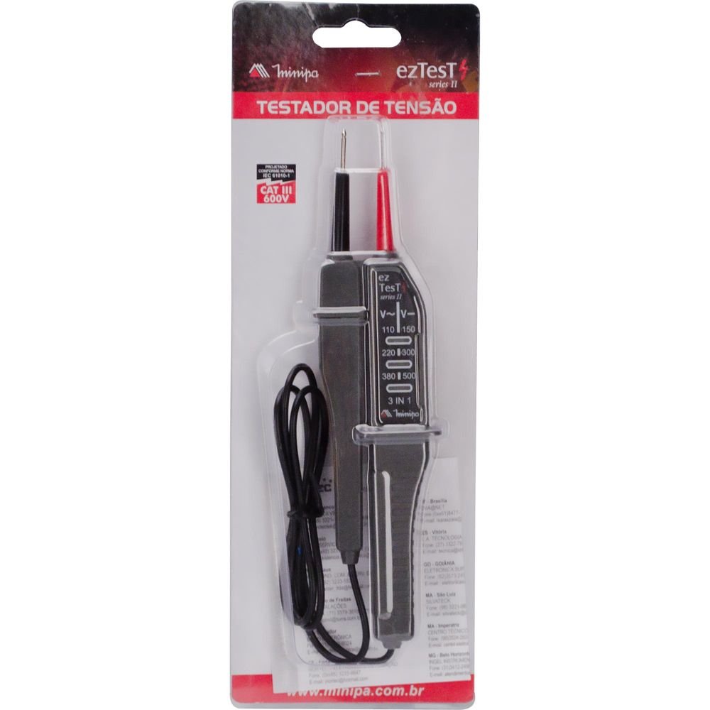 Testador de Tensão EZ TEST II Preto MINIPA Un.Venda: PC/1