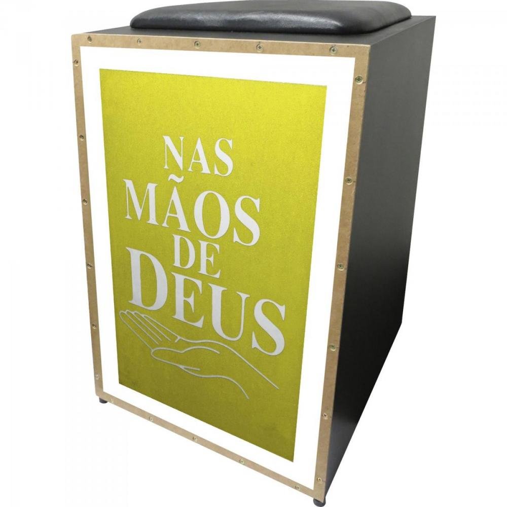 Cajon Eletroacústico Inclinado Profissional K2 COR-010 EQ Mãos De Deus JAGUAR Un.Venda: PC/1