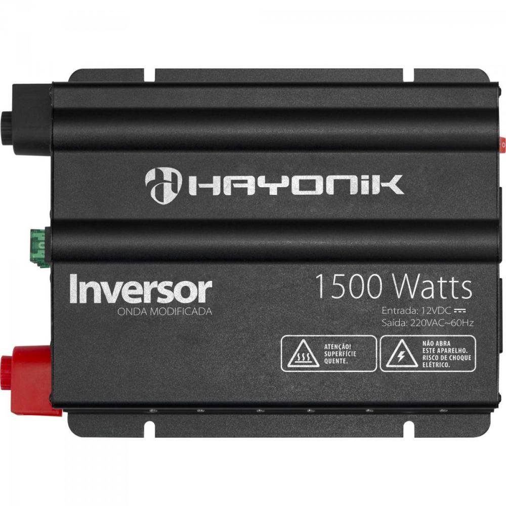 Inversor 1500W 12VDC/220V Onda Modificada Cinza Escuro HAYONIK Un.Venda: PC/1