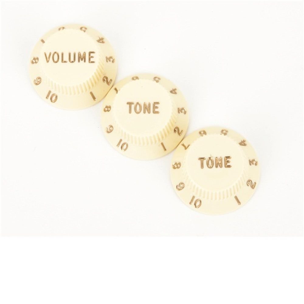Set de Knobs para Guitarra Stratocaster VTT Branco Envelhecido FENDER Un.Venda: PC/1