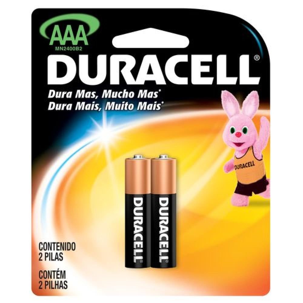 Pilha Duracell Alcalina AAA MN2400 Un. Vendas: Caixa com 12 cartelas - Cada cartela contém 2 pilhas