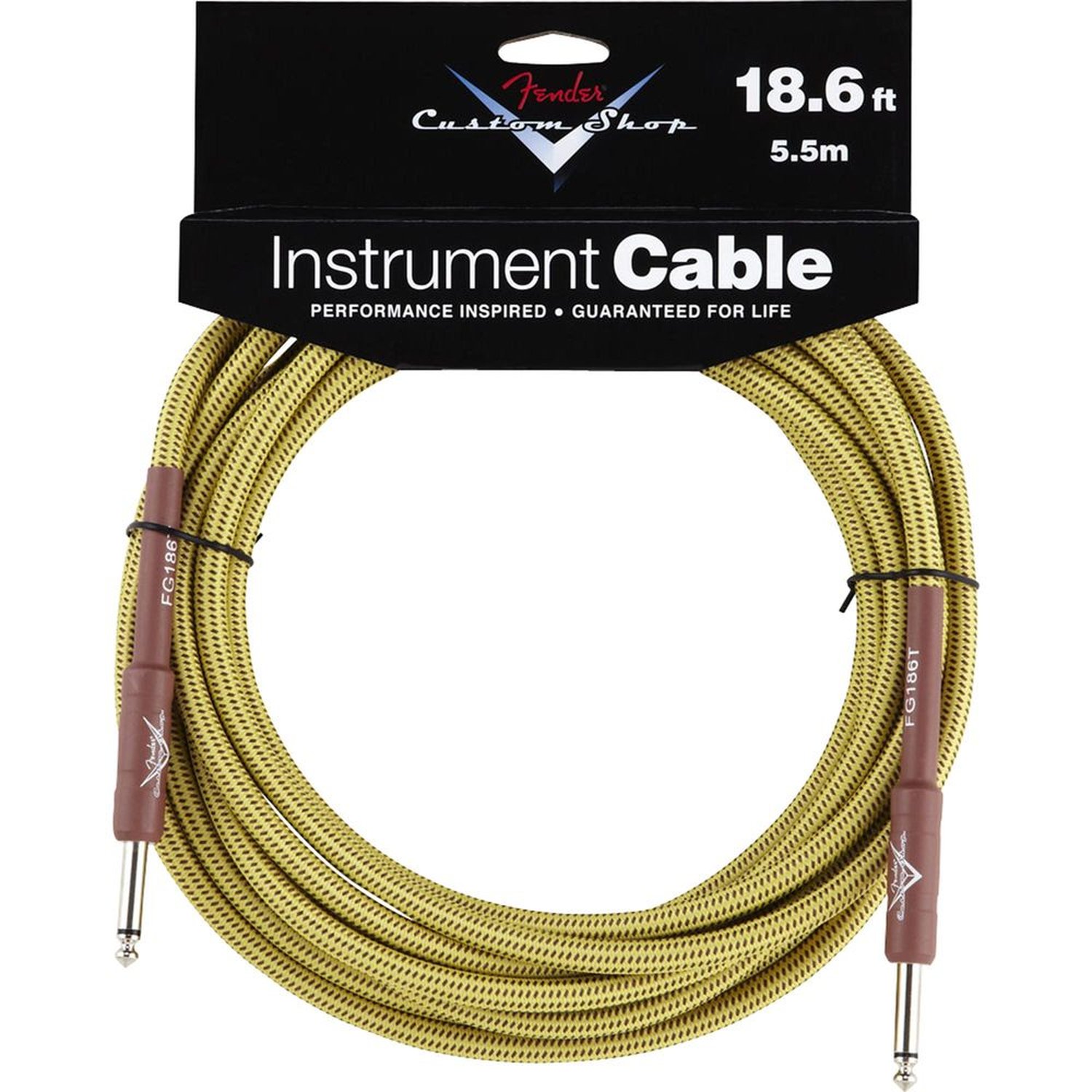 Cabo para Instrumentos P10 x P10 5,5m CUSTOM SHOP Amarelo Tweed FENDER Un.Venda: PC/1