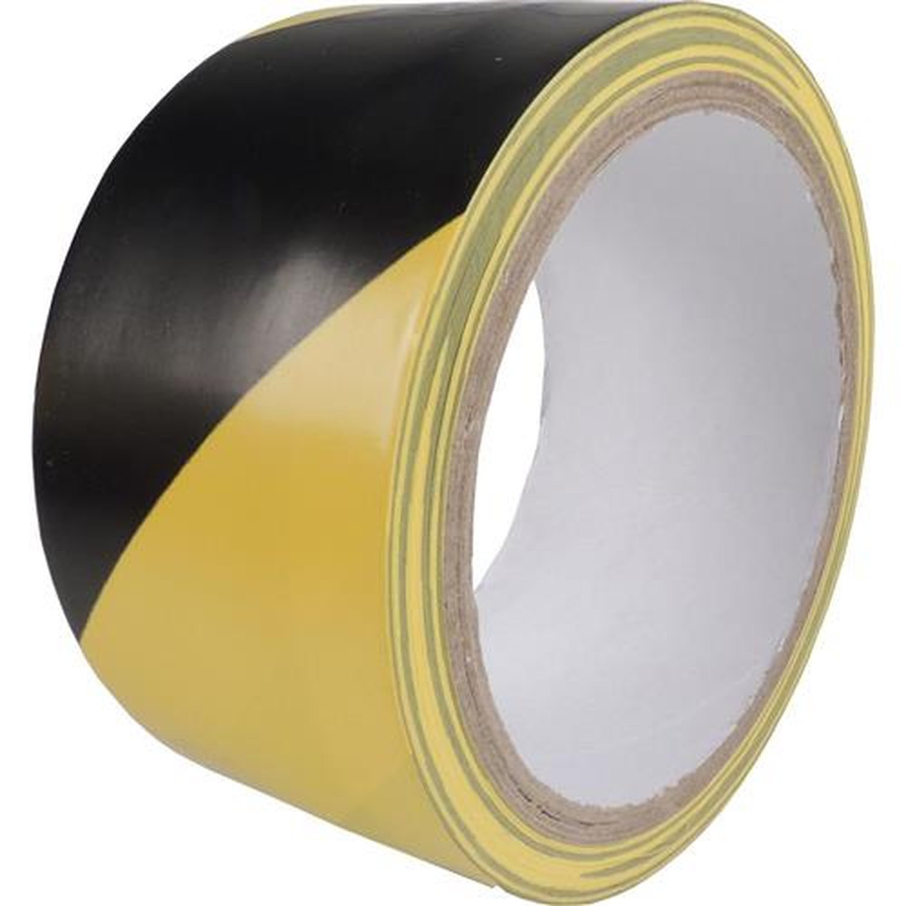 Fita Demarcação de Solo 48mm X 14m Preta/Amarela BRASFORT Un.Venda: PC/1