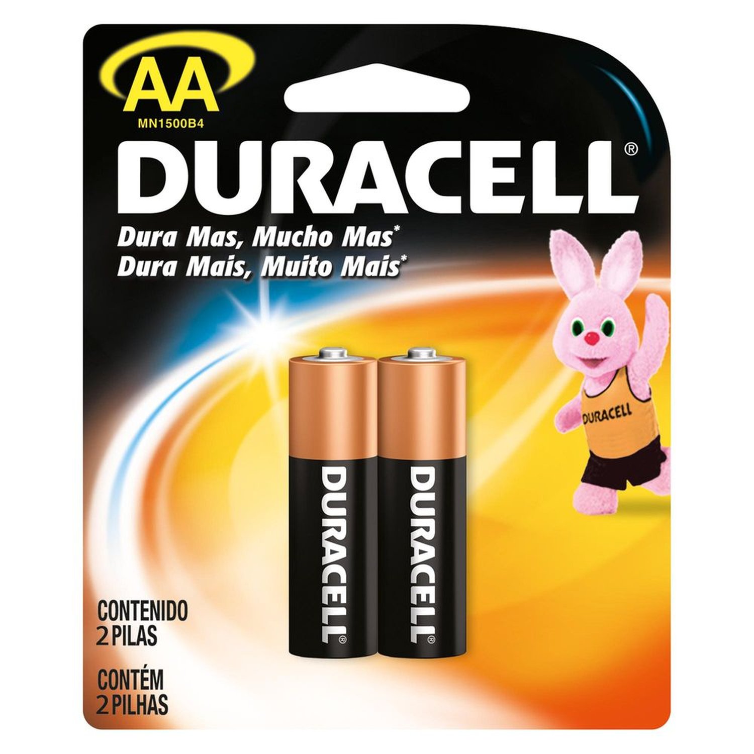 Pilha Duracell Alcalina AA MN1500 Un. Vendas: Caixa com 12 cartelas - Cada cartela contém 2 pilhas