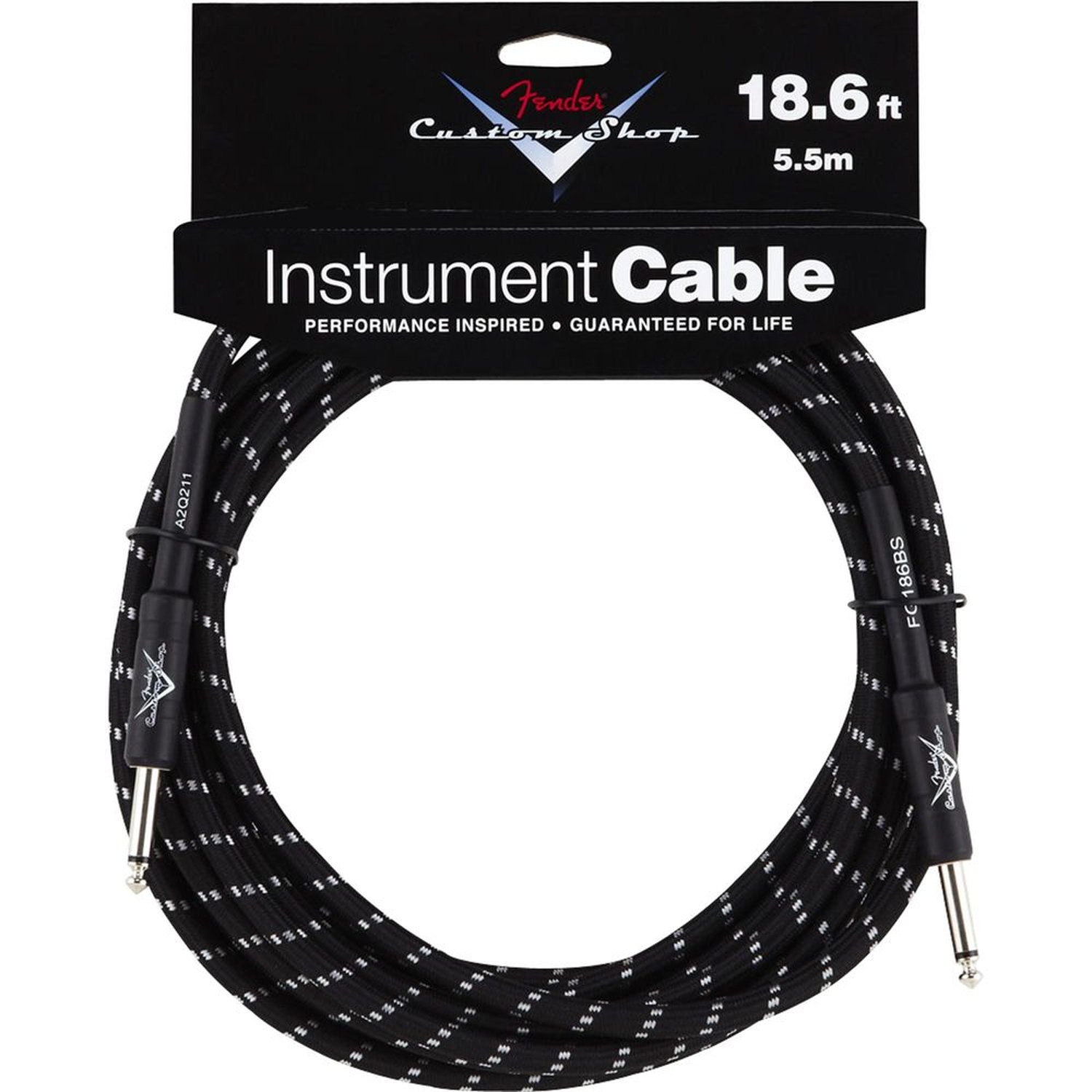 Cabo para Instrumentos P10 x P10 5,5m CUSTOM SHOP Preto Tweed FENDER Un.Venda: PC/1
