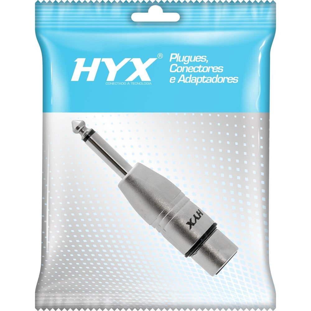 Adaptador XLR F x P10 M Mono HA014 HYX Un.Venda: PC/1