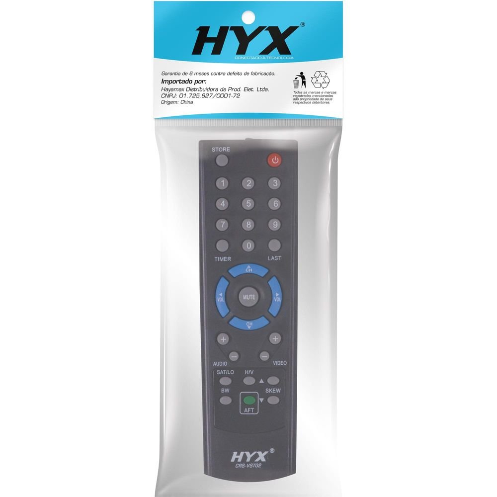 Controle Remoto para Receptor VT700/1000/2000 Preto HYX Un.Venda: PC/1