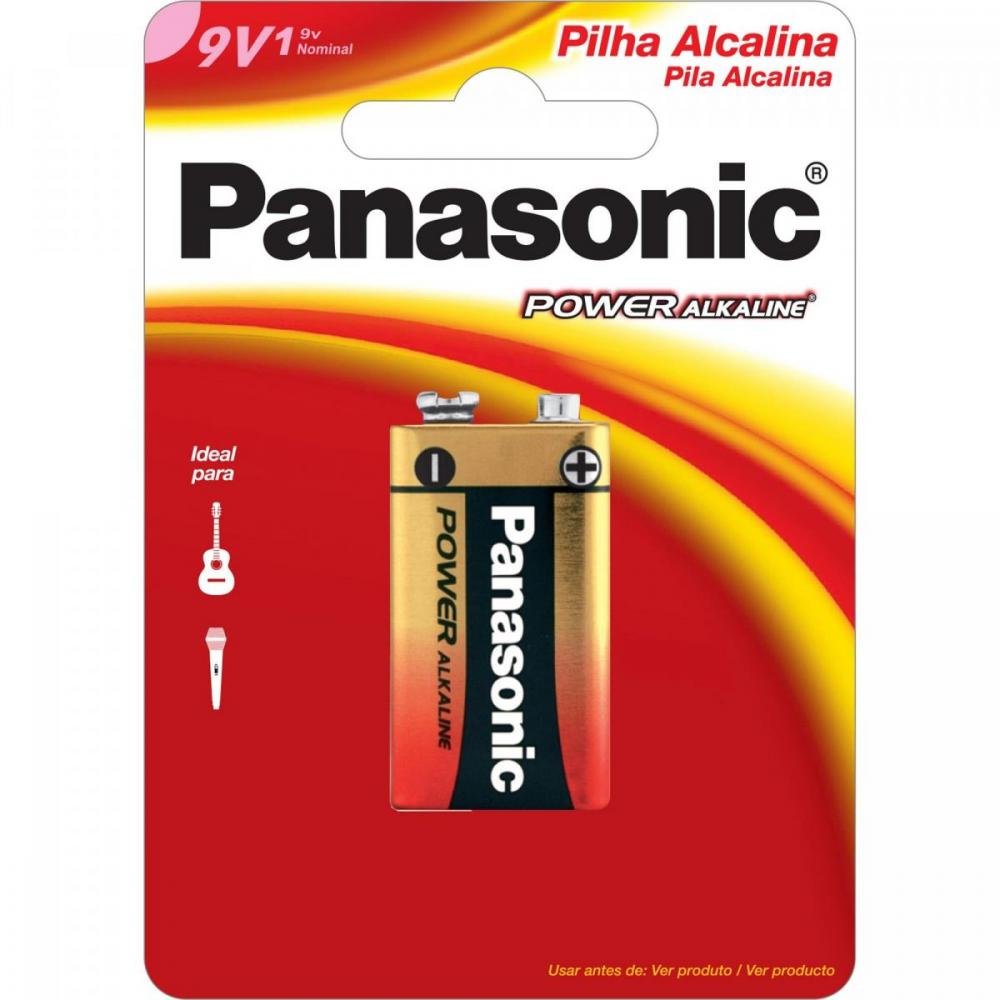 Bateria Alcalina 9V 6LF22XAB/1B24 (Caixa c/ 24 pilhas)(Cartela c/ 1 bateria) PANASONIC <br/> Un.Venda: CXF/24