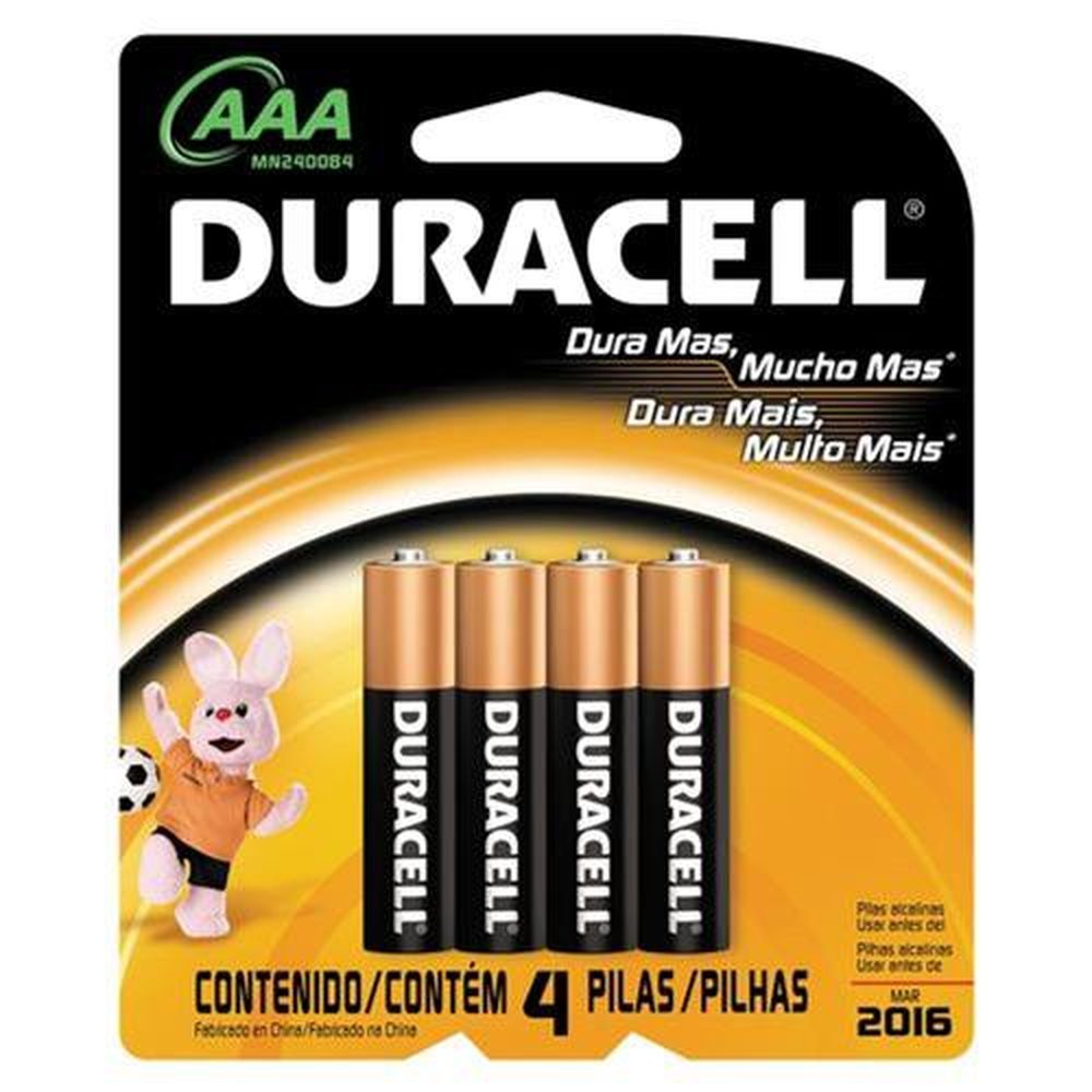Pilha Duracell Alcalina AAA MN2400 Un. Vendas: Caixa com 12 cartelas - Cada cartela contém 4 pilhas