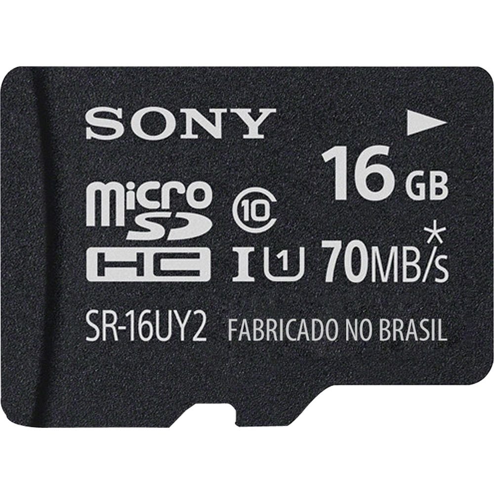 Cartão de Memória 16GB Micro SDHC com Adaptador CLASSE 10 SR-16UY2 SONY Un.Venda: PC/1