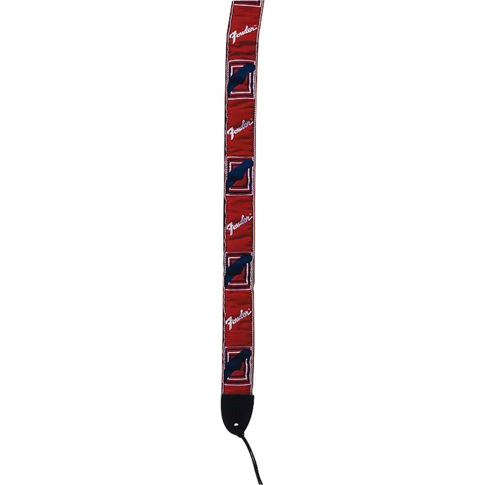 Correia para Instrumentos Nylon Vermelha Logo Branca FENDER Un.Venda: PC/1