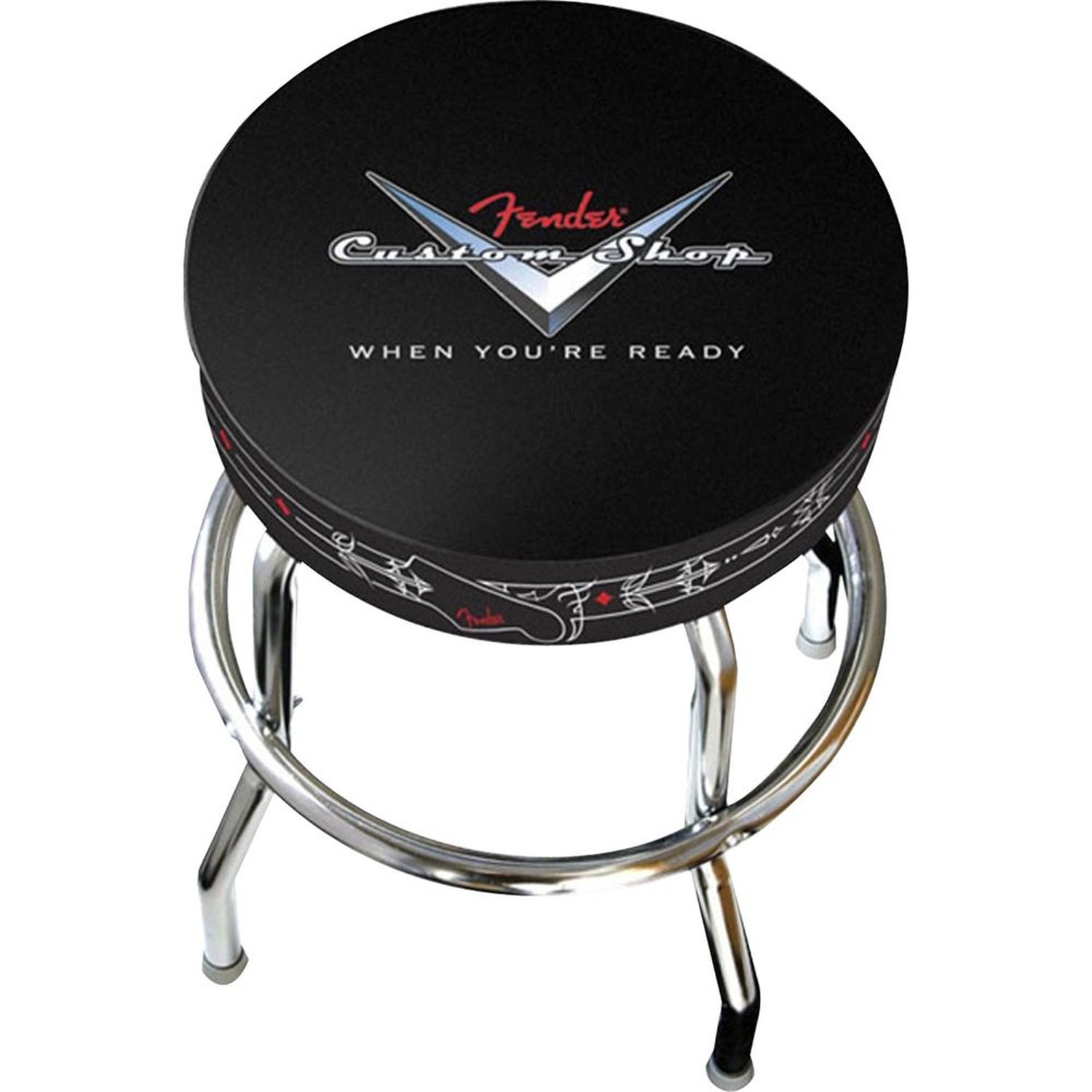 Banco Barstool 24" CUSTOM SHOP PINSTRIPE Preto FENDER Un.Venda: PC/1