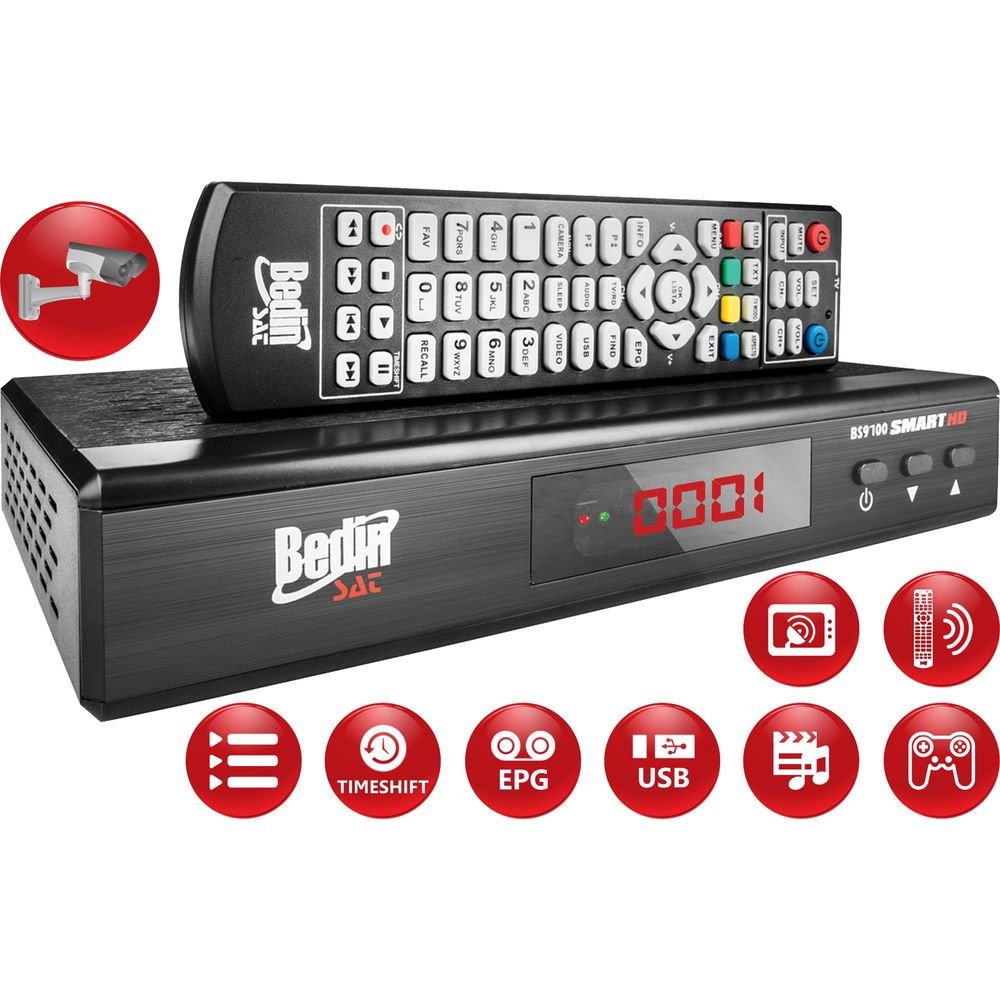 Receptor Anadigi e HD Satélite BS9100 Preto BEDINSAT Un.Venda: PC/1